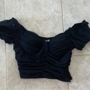 Mono B Black Crop Top
